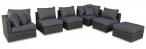 Meble tarasowe z regulowanym stolikiem LIGURITO VIII Dark Grey