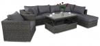 Meble tarasowe z regulowanym stolikiem LIGURITO VIII Dark Grey + fotel