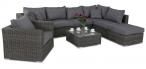 Meble tarasowe z technorattanu LIGURITO VIII Dark Grey + fotel