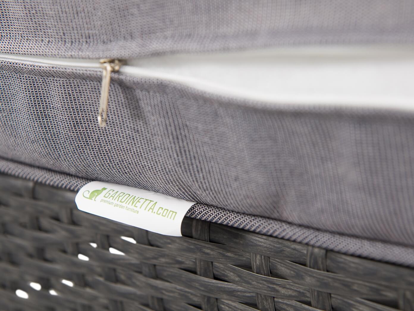 Zestaw kawowy technorattan Anthracite & Blue Grey - poduszka