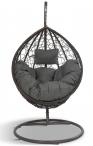 Fotel wiszący z technorattanu Dondolo Dark Brown