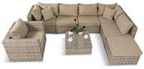 Meble tarasowe z technorattanu LIGURITO VIII Beige + fotel