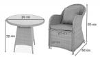 Altito Quatro Dining zestaw obiadowy z technorattanu Zebra & Beige