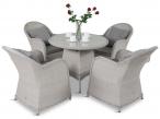 Altito Quatro Dining zestaw obiadowy z technorattanu Off-White & Taupe