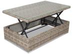 Meble technorattanowe z regulowanym stolikiem LIGURITO VIII Beige