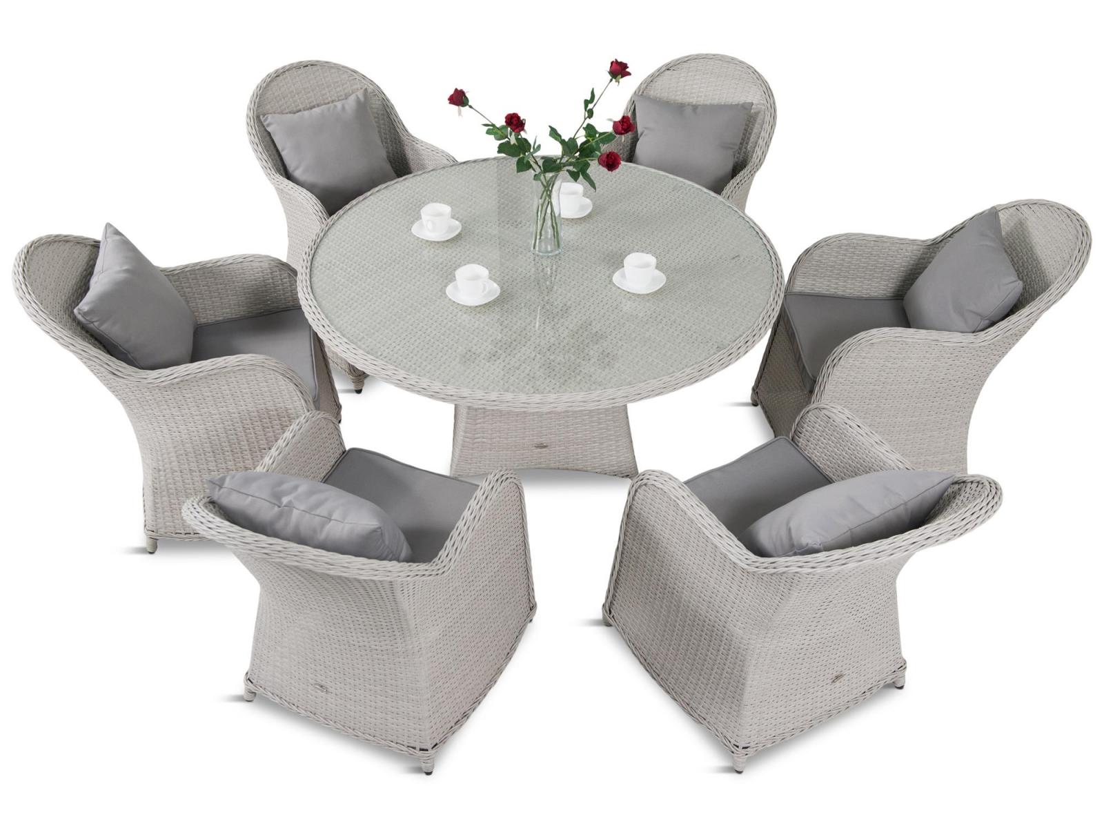 Altito Sei Dining zestaw obiadowy z technorattanu Off White