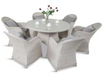 Meble obiadowe na taras Altito Sei Dining Off-White & Taupe