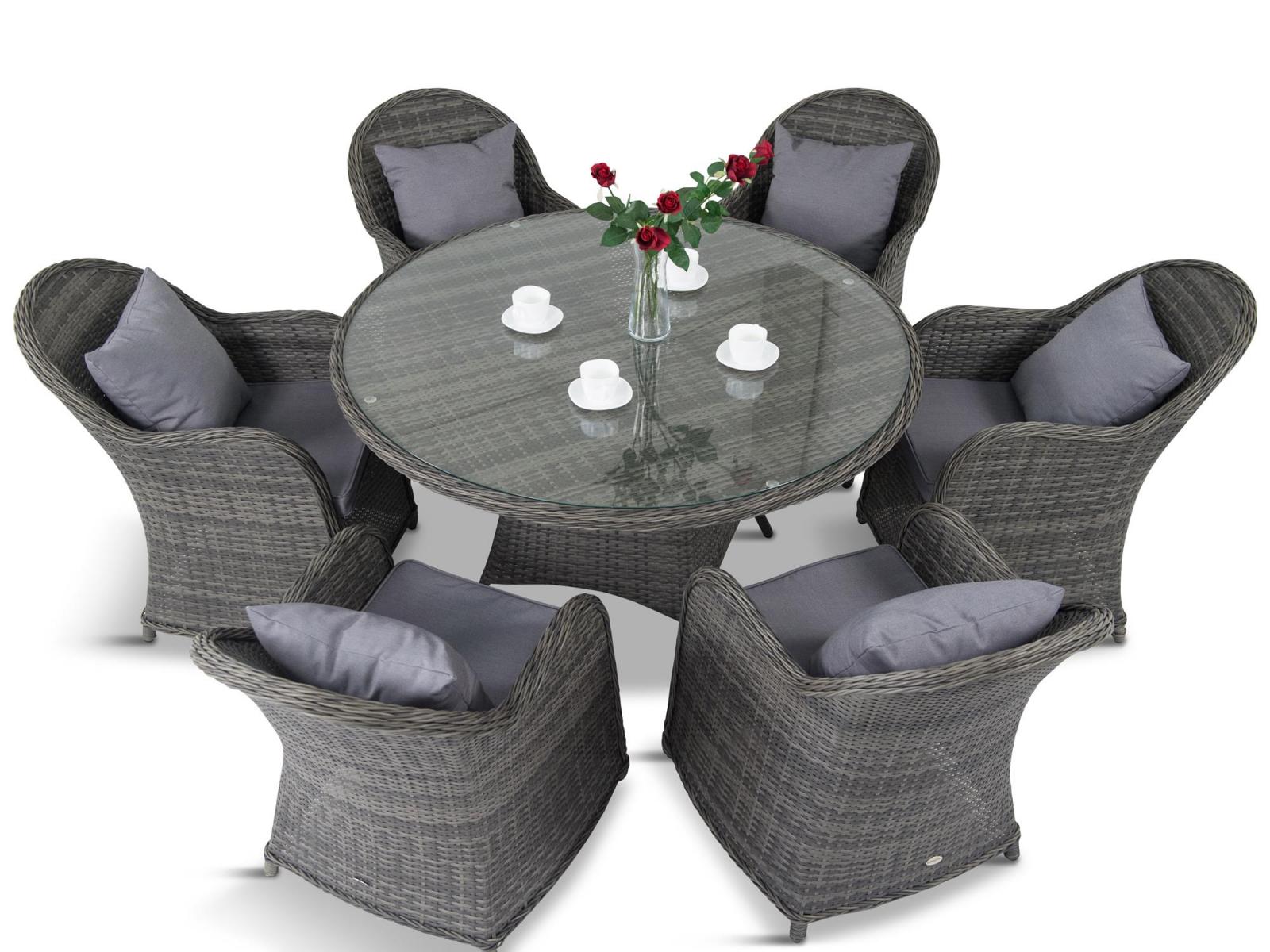 Altito Sei Dining zestaw obiadowy z technorattanu Dark Grey