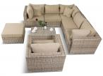 Meble tarasowe z technorattanu LIGURITO IX Beige + fotel