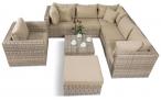 Meble tarasowe z technorattanu LIGURITO IX Beige + fotel