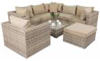 Meble tarasowe z technorattanu LIGURITO IX Beige + fotel
