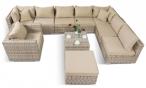Zestaw wypoczynkowy technorattan LIGURITO X Beige + fotel