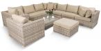 Duży zestaw mebli technorattanowych LIGURITO XI Beige + fotel