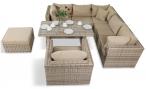 Meble technorattanowe obiadowe LIGURITO IX Plus Beige + fotel