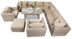 Narożnik technorattanowy z 2 fotelami LIGURITO XI Plus Beige