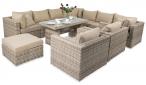 Narożnik technorattanowy z 2 fotelami LIGURITO XI Plus Beige