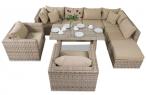 Narożnik tarasowy technorattan LIGURITO VIII Plus Beige + 2 fotele