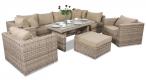Narożnik tarasowy technorattan LIGURITO VIII Plus Beige + 2 fotele
