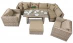 Narożnik tarasowy technorattan LIGURITO VIII Plus Beige + 2 fotele