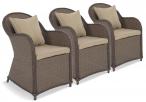 Komplet trzech foteli z technorattanu Altito Zebra & Beige