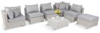 Meble technorattanowe premium z podnoszonym stolikiem Ligurito VIII Off-White Elite & Taupe