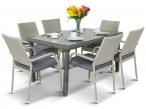 Meble ogrodowe z technorattanu stół 150cm i 6 krzeseł Hamilton/Lautaro Double Grey