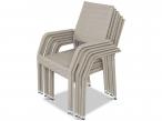 Meble ogrodowe z technorattanu stół 150cm i 6 krzeseł Hamilton/Lautaro Double Grey