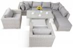 Komplet ogrodowy modułowy biały z dwoma fotelami Ligurito VIII Plus Off-WHITE Elite & Taupe