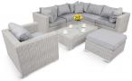 Meble ogrodowe z regulowanym stolikiem LIGURITO IX Off-WHITE Elite & Taupe + fotel