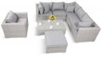 Meble ogrodowe z regulowanym stolikiem LIGURITO IX Off-WHITE Elite & Taupe + fotel