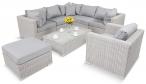 Meble ogrodowe z regulowanym stolikiem LIGURITO IX Off-WHITE Elite & Taupe + fotel