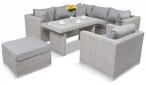 Zestaw mebli obiadowych na taras technorattan Ligurito IX Plus Off-WHITE Elite & Taupe