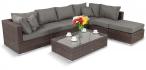 Meble technorattanowe modułowe z podnoszonym stolikiem Ligurito VIII Brown Elite & Grey