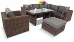 Ekskluzywne meble ogrodowe technorattan Ligurito IX PLUS Brown Elite & Grey