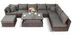 Komplet mebli premium z technorattanu brązowy Ligurito X Brown Elite & Grey