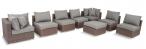 Nowoczesne meble obiadowe z technorattanu z fotelem Ligurito X Plus Brown Elite & Grey