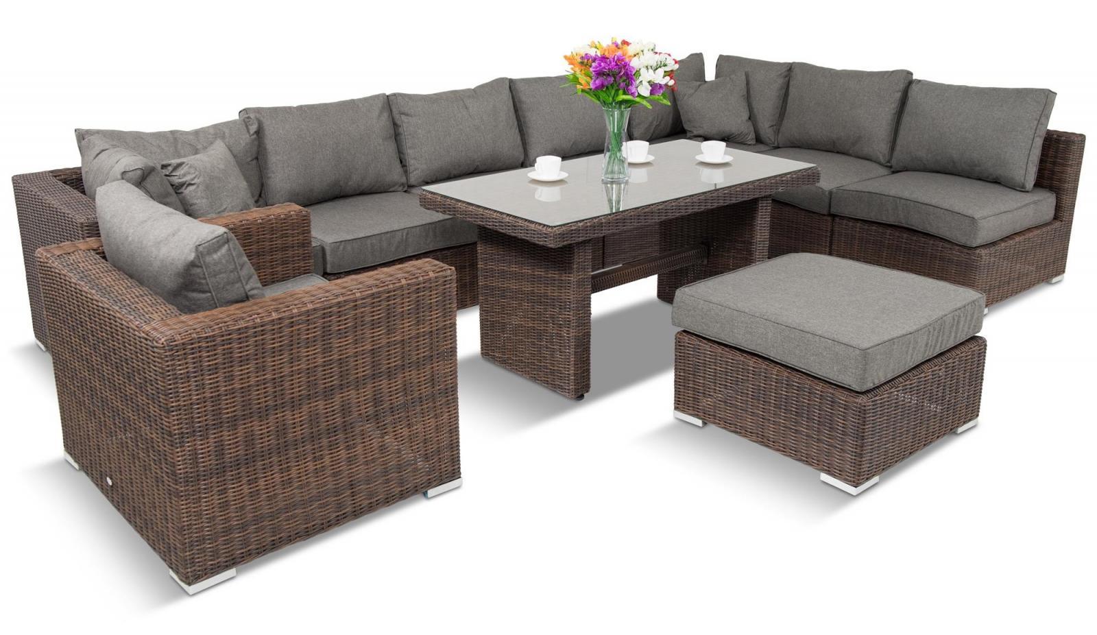 nowoczesne meble obiadowe z technorattanu z fotelem