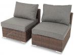 Narożnik technorattanowy premium LIGURITO XI Plus Brown Elite & Grey + 2 fotele