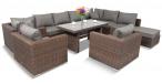 Nowoczesne meble z technorattanu LIGURITO X Plus Brown Elite & Grey + 2 fotele