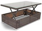 Zestaw mebli ogrodowych z regulowanym stołem LIGURITO XI Brown Elite & Grey + fotel