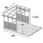 Pergola z tarasem 3,6 x 6 full h265 x 360 x 600