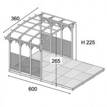 Pergola z tarasem 3,6 x 6 full h265 x 360 x 600
