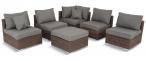 Narożne meble z technorattanu LIGURITO Brown Elite & Grey