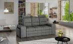 Szara sofa rozkładana z funkcją spania Wenus + pufy Inari 94