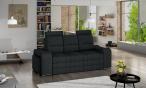 Czarna sofa z funkcją spania Wenus + pufy Inari 100