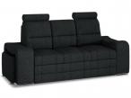 Czarna sofa z funkcją spania Wenus + pufy Inari 100