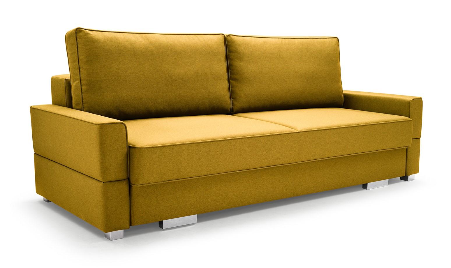 Sofa Suzana w kolorze żółtym z funkcją spania