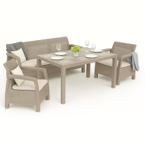OUTLET - Meble ogrodowe obiadowe Corfu Fiesta Max Cappuccino