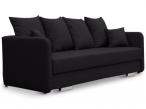 Czarna rozkładana sofa Ivet 100 z poduszkami