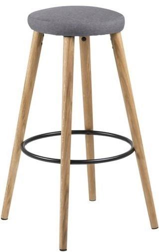 stołek barowy z drewnianymi nogami